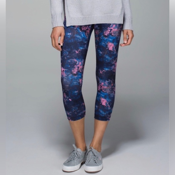 Lululemon Wunder Under Crop II Legging Moody Mirage Bark Berry Deep Navy 6 - Picture 2 of 9